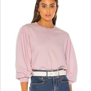 Rebecca Minkoff Scarlette pink pleated puff sleeve sweatshirt!